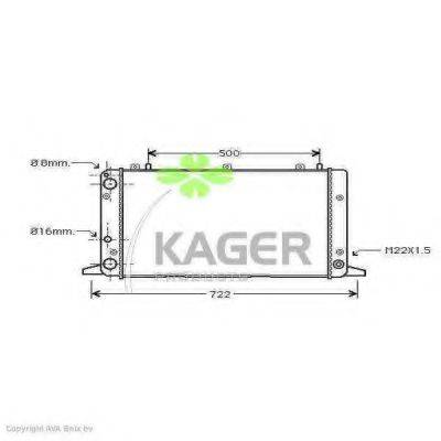 KAGER 310009 Радіатор, охолодження двигуна