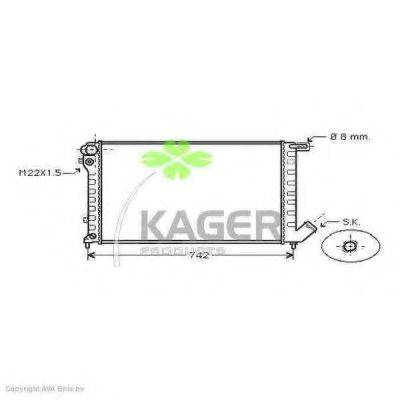 KAGER 310196 Радіатор, охолодження двигуна