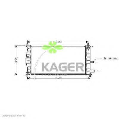 KAGER 310347 Радіатор, охолодження двигуна