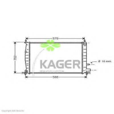 KAGER 310349 Радіатор, охолодження двигуна