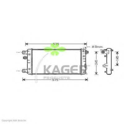 KAGER 310436 Радіатор, охолодження двигуна