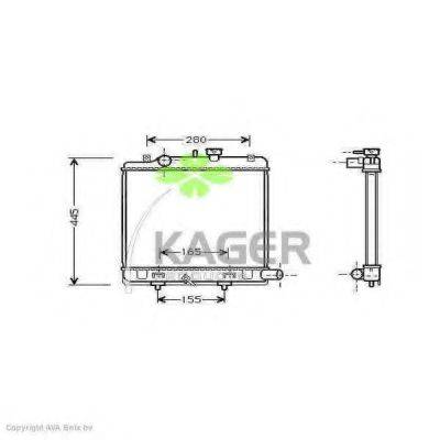 KAGER 310727 Радіатор, охолодження двигуна