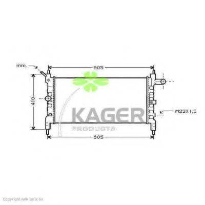 KAGER 310739 Радіатор, охолодження двигуна