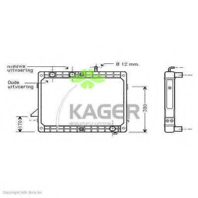 KAGER 312506 Радіатор, охолодження двигуна