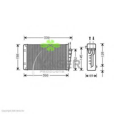 KAGER 320164 Теплообмінник, опалення салону