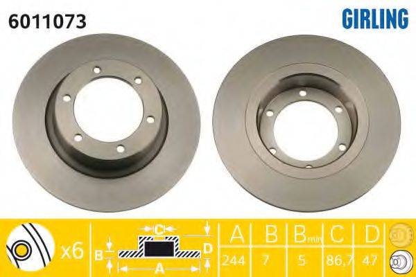 GIRLING 6011073 гальмівний диск