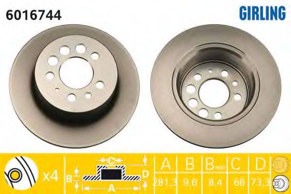 GIRLING 6016744 гальмівний диск