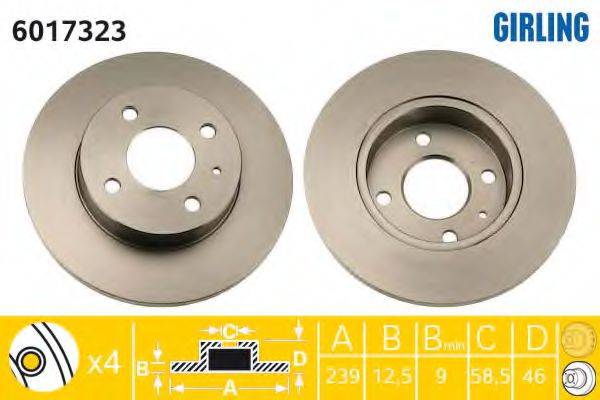 GIRLING 6017323 гальмівний диск