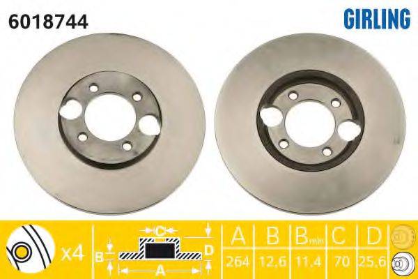 GIRLING 6018744 гальмівний диск