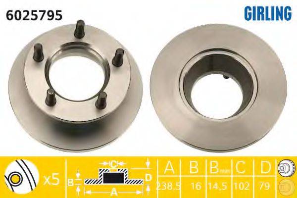 GIRLING 6025795 гальмівний диск