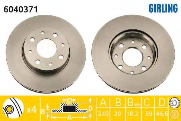 GIRLING 6040371 гальмівний диск