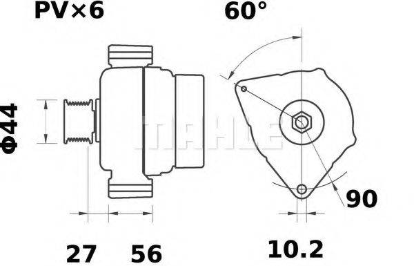 MAHLE ORIGINAL MG572 Генератор