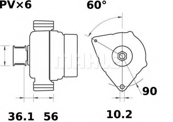 MAHLE ORIGINAL MG157 Генератор