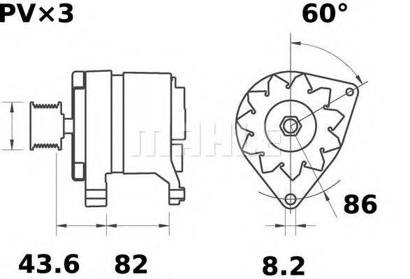 MAHLE ORIGINAL MG152 Генератор