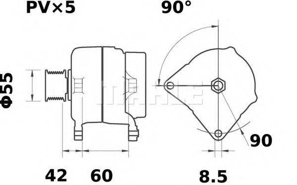 MAHLE ORIGINAL MG70 Генератор