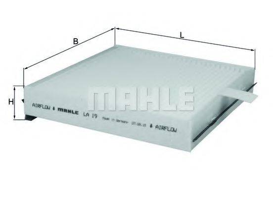 MAHLE ORIGINAL LA19 Фільтр, повітря у внутрішньому просторі