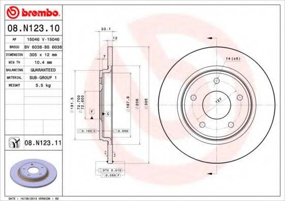 BRECO BS6038 гальмівний диск