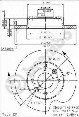 BRECO BS7254 гальмівний диск