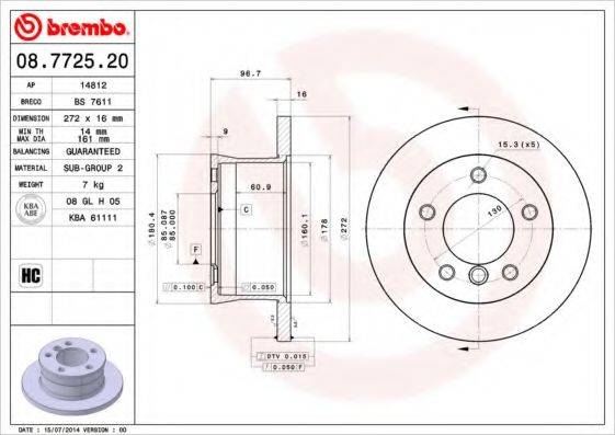 BRECO BS7611 гальмівний диск