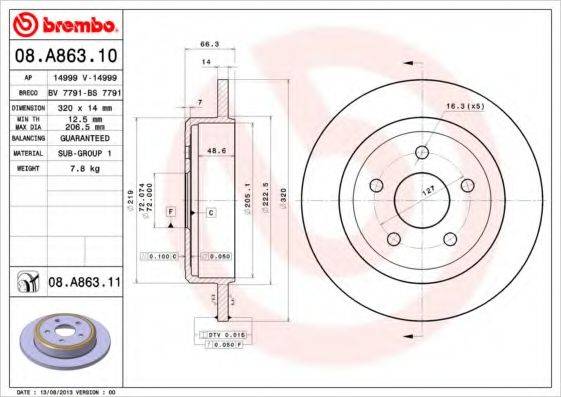 BRECO BS7791 гальмівний диск