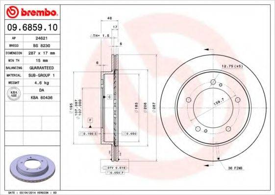 BRECO BS8230 гальмівний диск