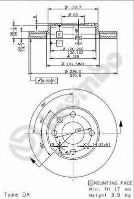 BRECO BS8522 гальмівний диск