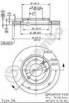 BRECO BS8525 гальмівний диск