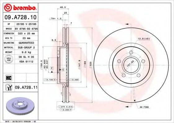 BRECO BS8795 гальмівний диск