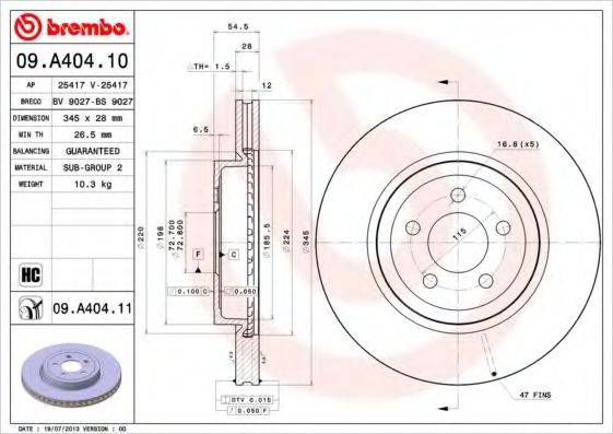 BRECO BS9027 гальмівний диск