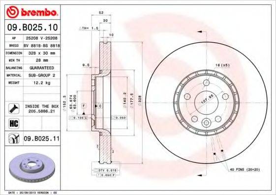 BRECO BV8818 гальмівний диск