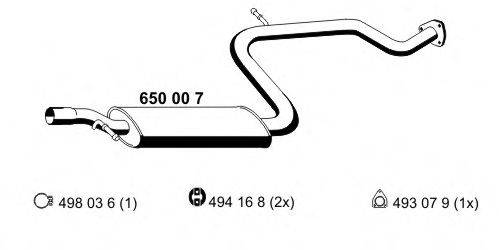ERNST 650007 Середній глушник вихлопних газів