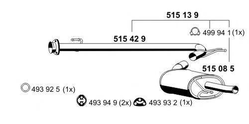 ERNST 515139 Глушник вихлопних газів кінцевий