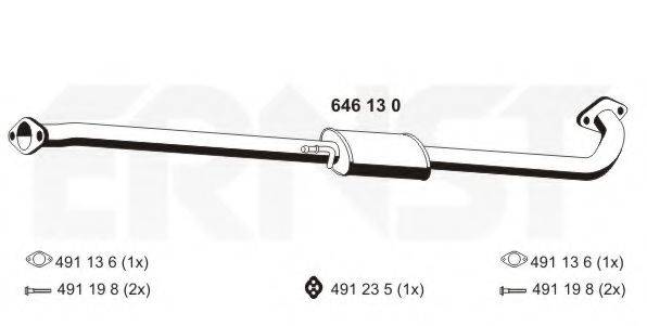 ERNST 646130 Середній глушник вихлопних газів