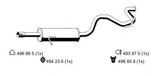 ERNST 330183 Глушник вихлопних газів кінцевий