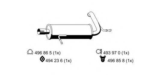 ERNST 330206 Глушник вихлопних газів кінцевий