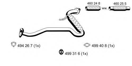 ERNST 330459 Труба вихлопного газу