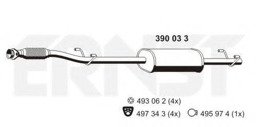 ERNST 390033 Середній глушник вихлопних газів