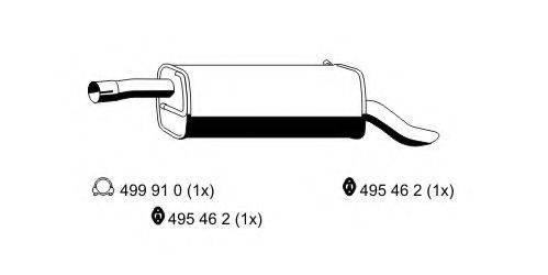 ERNST 314046 Глушник вихлопних газів кінцевий