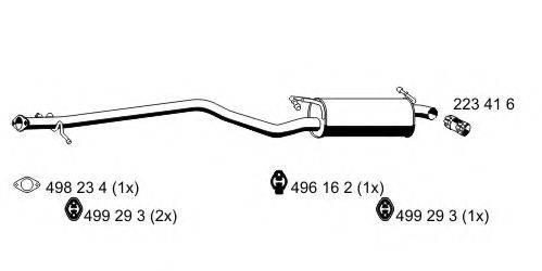 ERNST 331227 Середній глушник вихлопних газів