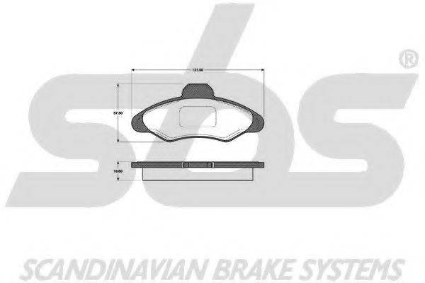 SBS 1501222518 Комплект гальмівних колодок, дискове гальмо