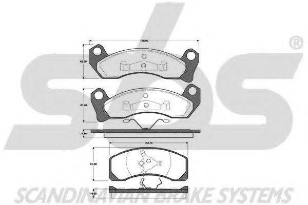 SBS 1501222523 Комплект гальмівних колодок, дискове гальмо
