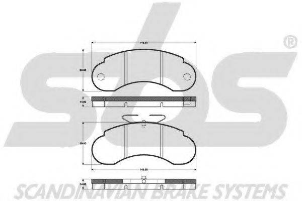 SBS 1501223311 Комплект гальмівних колодок, дискове гальмо