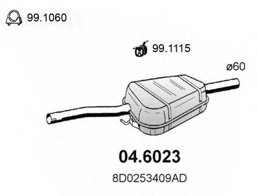 ASSO 046023 Середній глушник вихлопних газів