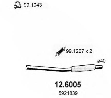 ASSO 126005 Середній глушник вихлопних газів