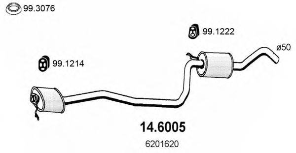 ASSO 146005 Середній глушник вихлопних газів