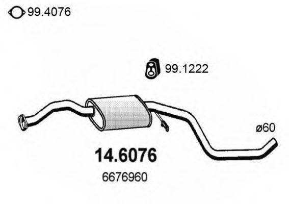 ASSO 146076 Середній глушник вихлопних газів