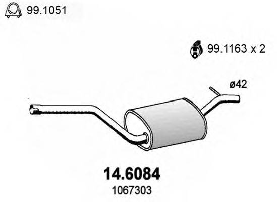 ASSO 146084 Середній глушник вихлопних газів