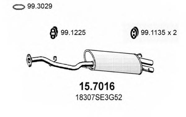 ASSO 157016 Глушник вихлопних газів кінцевий