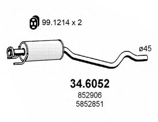 ASSO 346052 Середній глушник вихлопних газів