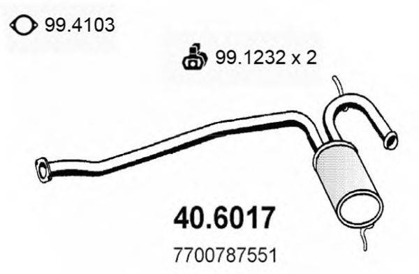 ASSO 406017 Середній глушник вихлопних газів